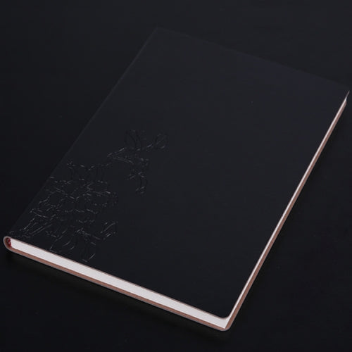 3 PCS Notebook Student Notepad Diary Book Business Record Book PU Notebook, Cover color: B5 Embossed Black