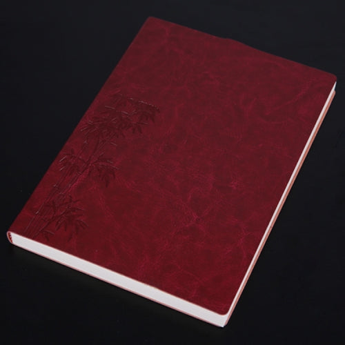 3 PCS Notebook Student Notepad Diary Book Business Record Book PU Notebook, Cover color: B5 Embossed Bitter Tea Red