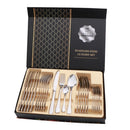 24 in 1 Stainless Steel Tableware Western Steak Cutlery Gift Set, Color: Silver