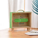Wooden Piggy Bank Large Capacity Children Savings Box Creative Desktop Accessories(Green)