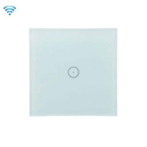 Wifi Wall Touch Panel Switch Voice Control Mobile Phone Remote Control, Model: White 1 Gang (Zero Firewire Wifi )