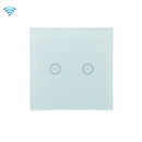 Wifi Wall Touch Panel Switch Voice Control Mobile Phone Remote Control, Model: White 2 Gang (Zero Firewire Wifi )