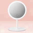 Make-Up Mirror With LED Light Fill Light Dormitory Desktop Dressing Small Mirror Girl Folding And Portable Mirror, Colour: Plug-in White Single Light