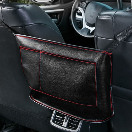 Car Seat Storage Net Pocket Car Storage Bag Multi-Function Suspended Storage Bag, Colour: Simple Black Red Line
