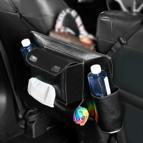 Car Seat Storage Net Pocket Car Storage Bag Multi-Function Suspended Storage Bag, Colour: Upgrade Black White Line