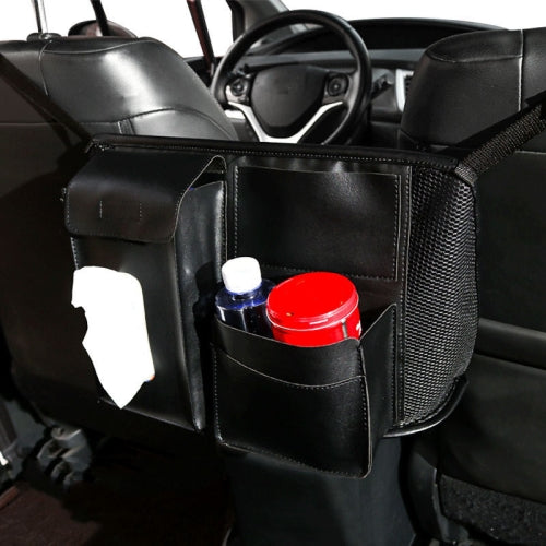 Car Seat Storage Net Pocket Car Storage Bag Multi-Function Suspended Storage Bag, Colour: Thickening Upgrade Black]
