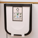 2 PCS Kitchen Cabinet Door Wall-Mounted Folding Trash Can, Size: Large(White)