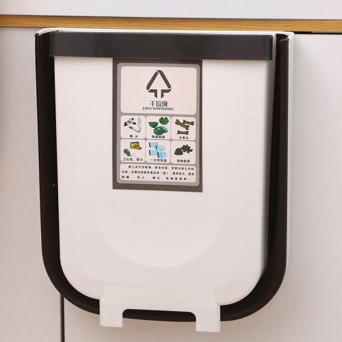 2 PCS Kitchen Cabinet Door Wall-Mounted Folding Trash Can, Size: Large(White)