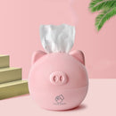 3 PCS Creative Simple Cartoon Piggy Tissue Box Desktop Toilet Tissue Storage Box(Pink)
