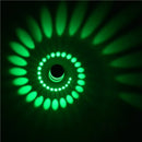 3W Modern Interior Creative Spiral Round Wall Lamp for Club, KTV, Corridor, Aisle, Background Wall Decoration Lamp Recessed In(Green Light)