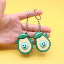 15 PCS Avocado Keychain Schoolbag Coin Purse Silicone Cute Pendant(Happy Avocado )