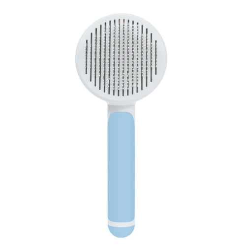 Sticky Beads Massage Round Handle Pet Comb Dogs Floating Hair Beauty Comb(Blue)