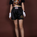 ANOTHERBOXER Boxing Shorts Muay Thai Sanda Martial Arts Ttraining Pants for Men and Women, Size: XL(Black Gold Rim)