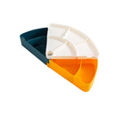 2 PCS Home Living Room Multi-Grid Candy Box Multi-Layer Plastic Nut Snack Fruit Tray(White Yellow Blue)