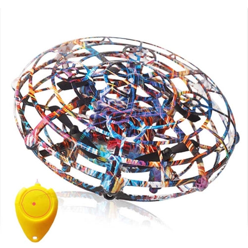 UFO Aircraft Induction Flying Saucer Four-Axis Feel Intelligent Interactive Floating Fixed Height Toy(Star Color + Remote Control With Water Droplets)