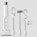 Whisk Household Electric Baking Mini Wireless Hand-Held Charging Stirrer Milk Frother(White)