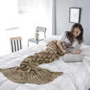 Mermaid Tail Knitted Blanket Fish Tail Blanket, Size:60x140cm(Cocoa)