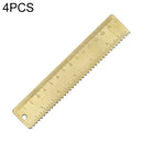 4 PCS Brass Retro Drawing Ruler Measuring Tools, Model: 0-15cm Wave Ruler