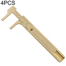 4 PCS Brass Retro Drawing Ruler Measuring Tools, Model: 0-120mm Caliper Double Scale