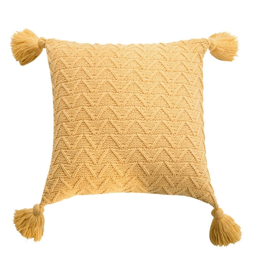 Home Accessories Knitted Pillowcase Without Core, Size: 45 x 45 cm(Goose Yellow)