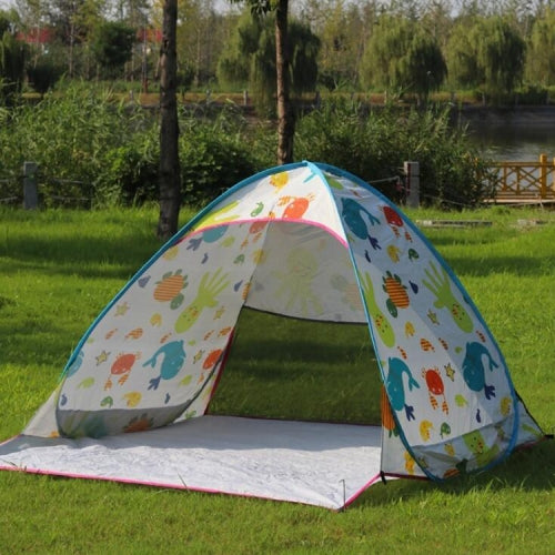 Beach Seaside Picnic Portable Sunscreen and Windproof Outdoor Full Automatic 2 second Speed Tent Opening, Style:Underwater World