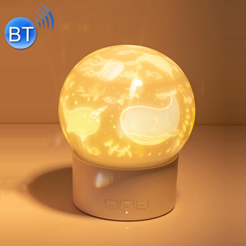 Elf Ball Projection Lamp LED Children Music Rotating Star Light Bedroom Bedside Romantic Atmosphere Night Light, Bluetooth Version(White )
