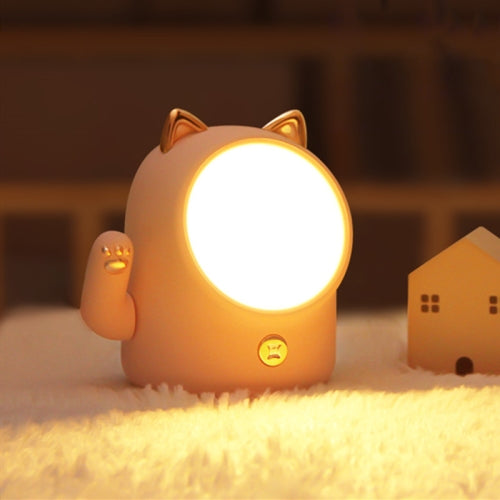 Lucky Cat Night Light USB Infinite Dimming LED Bedroom Nursing Bedside Lamp(Pink)