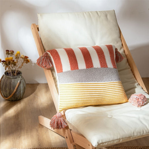 Home Furnishing Decoration Textile Throw Pillow Knitted Sofa Cushion Cover Without Core, Size: 45x 45 cm(Watermelon Red)