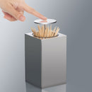 Push-Type Stainless Steel Toothpick Holder Portable Automatic Pop-Up Toothpick Storage Box(Square )