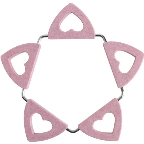 3 PCS Wheat Fiber Foldable Thick Non-Slip Insulation Pad Home Table Anti-Scalding Casserole Coaster, Shape: Heart-shaped(Pink)
