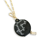 2 PCS Drop-Roof Dust-Proof PU Leather Case Bag With Mirror & Necklace Chain & Key Ring For Bluetooth Headset(Snakeskin Black )