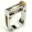 5 PCS Mechanical Two-Tone Ring Gear Novelty Jewelry Ring, Size: 7
