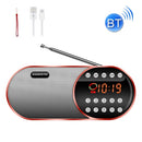 MANOVO F1 Card Audio Outdoor Portable Time Display Player Bluetooth Speaker with Lighting Function(Red)