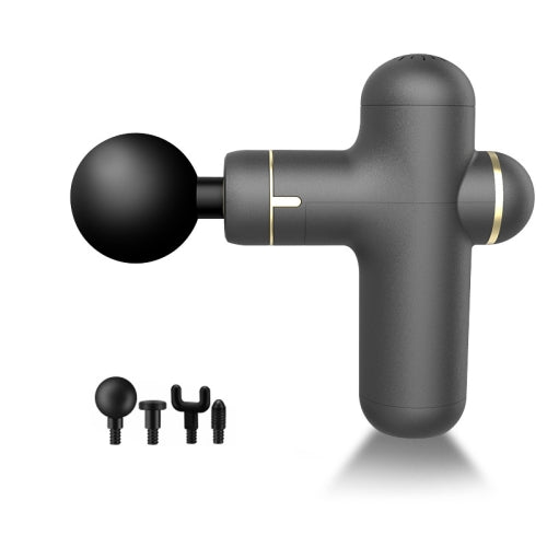 Mini Sports Fitness Portable Fascia Gun Muscle Relaxation Massager 4 Gears 4 Heads 7.4V (Gray)