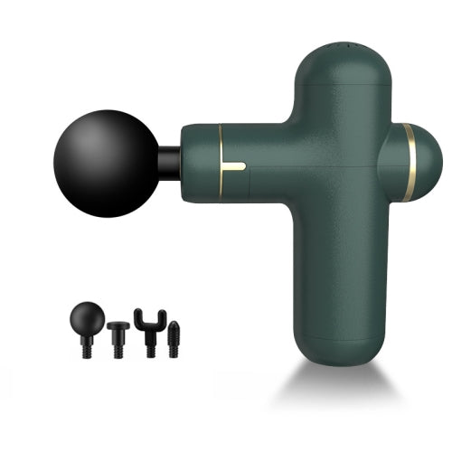 Mini Sports Fitness Portable Fascia Gun Muscle Relaxation Massager 4 Gears 4 Heads 7.4V (Green)