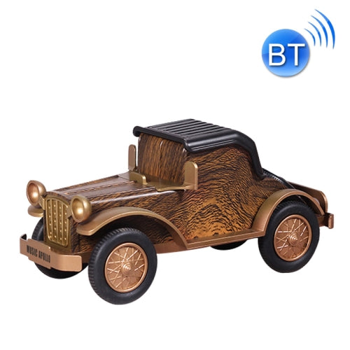 A9 Retro Wood Grain Classic Car Shape Wireless Bluetooth Speaker Subwoofer Radio Portable Mobile Phone Stand Mini Speaker(Rose Pear)