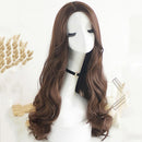 Wigs Female Long Curly Hair Big Waves Pear Flowers Temperament Natural Chemical Fiber, Colour: Chocolate 65CM