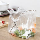 2 PCS Stainless Steel Kitchen Foldable Storage Rack Plastic Bag Towel Trash Can Holder