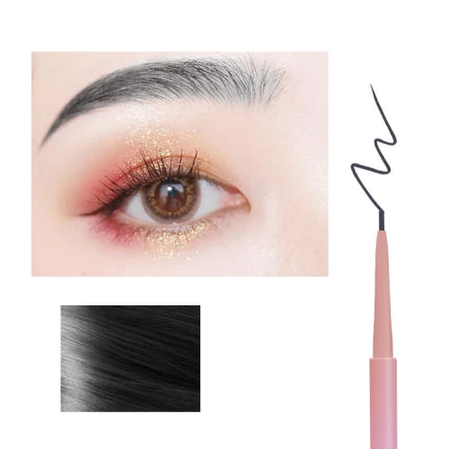 5 PCS HANGENEE Double-Headed Ultra-Fine Eyebrow Pencil Waterproof Sweat-Proof No Makeup Eyebrow Pencil(04 Natural Black)