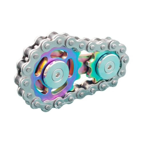 Chain Gyro Fingertip Gyro EDC Metal Toy Gear Sprocket Flywheel, Colour: Rainbow Colors