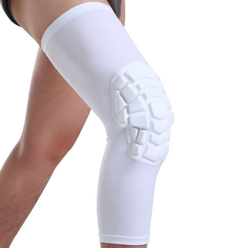 Hot Pressed Honeycomb Knee Pads Basketball Climbing Sports Knee Pads Protective Gear, Specification: XL (White)