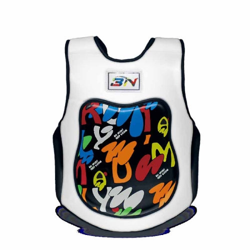 BN Graffiti Boxing Children Protective Gear Muay Thai Fighting Training Chest Protector, Specification: S(White)