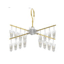 Gold-4 Poles 16 Clips Multifunctional Aluminum Alloy Household Drying Rack Round Rotating Windproof Socks Rack