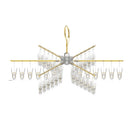 Golden-6 Poles 36 Clips Multifunctional Aluminum Alloy Household Drying Rack Round Rotating Windproof Socks Rack