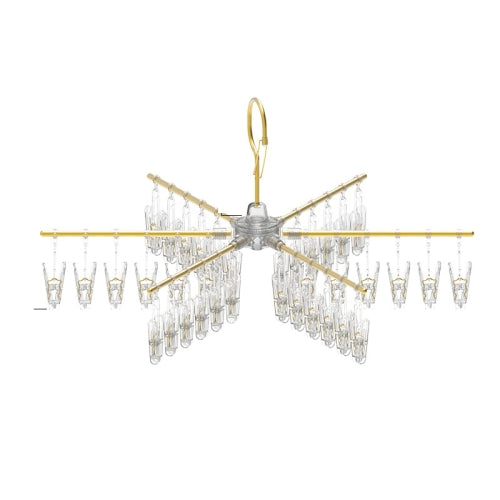 Golden-6 Poles 36 Clips Multifunctional Aluminum Alloy Household Drying Rack Round Rotating Windproof Socks Rack