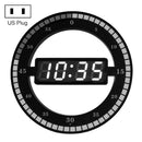 12 Inch Simple LED Ring Round Clock Mute Digital Electronic Clock, Colour: US Plug