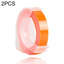 2 PCS CIDY 9mm 3D Embossed Manual Label Tape, Suitable Label Machine DYMO1610 / Motex1540 Sticker Printer(Fluorescent Orange 3D-FO25)