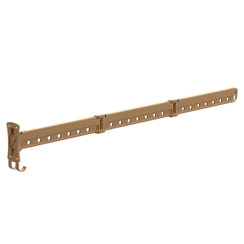 Clothes Rack Folding Telescopic Balcony Drying Rack Indoor Household Wall-Mounted Clothes Rail, Colour: Golden Long (3 Sections)