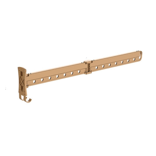 Clothes Rack Folding Telescopic Balcony Drying Rack Indoor Household Wall-Mounted Clothes Rail, Colour: Golden Short (2 Section)