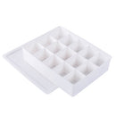 Clothes Storage Box Plastic Wardrobe Finishing Box 15 Grids + Lid
